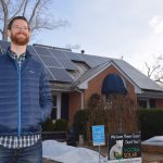 Peter outside his landlords' home in Charlottesville.