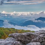 Cloudy mountain horizon