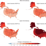 maps of temperature increase