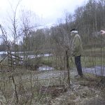 people by pond