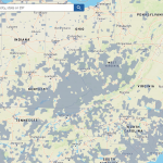 map shows several Appalachian states mottled with gray