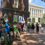 Marchers rallied support for Virginia's continued participation in the Regional Greenhouse Gas Initiative. Photo by Jen Lawhorne